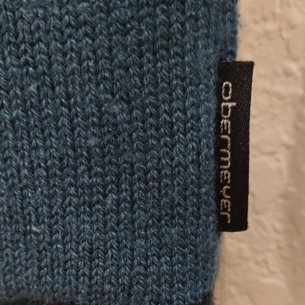 Obermeyer Men's Teal and Navy Zip-Up Sweater - Picture 5 of 17